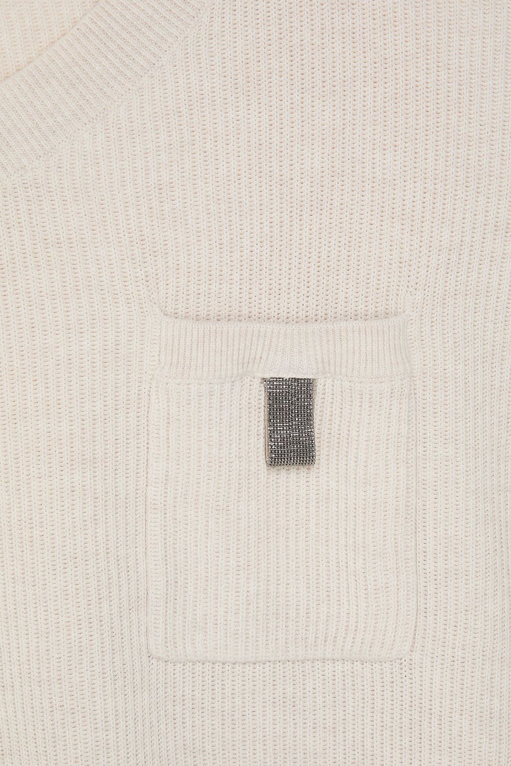 BRUNELLO CUCINELLI リブ編みコットン セーター ビーズ付き