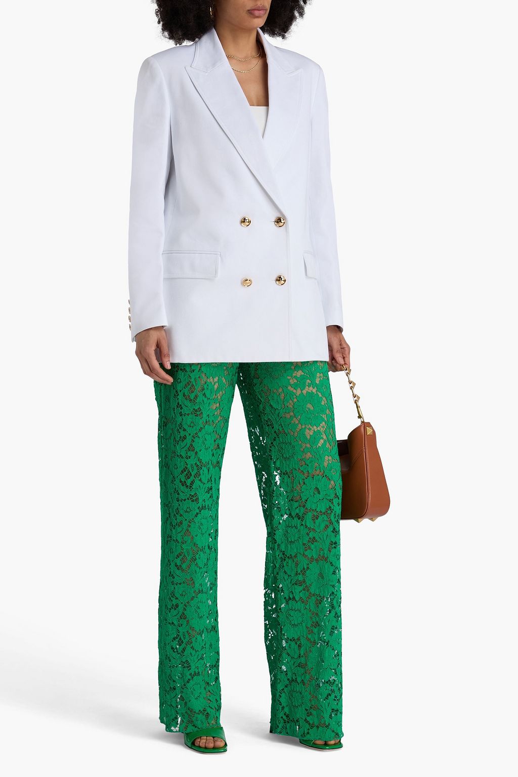 VALENTINO GARAVANI Double-breasted cotton-gabardine blazer