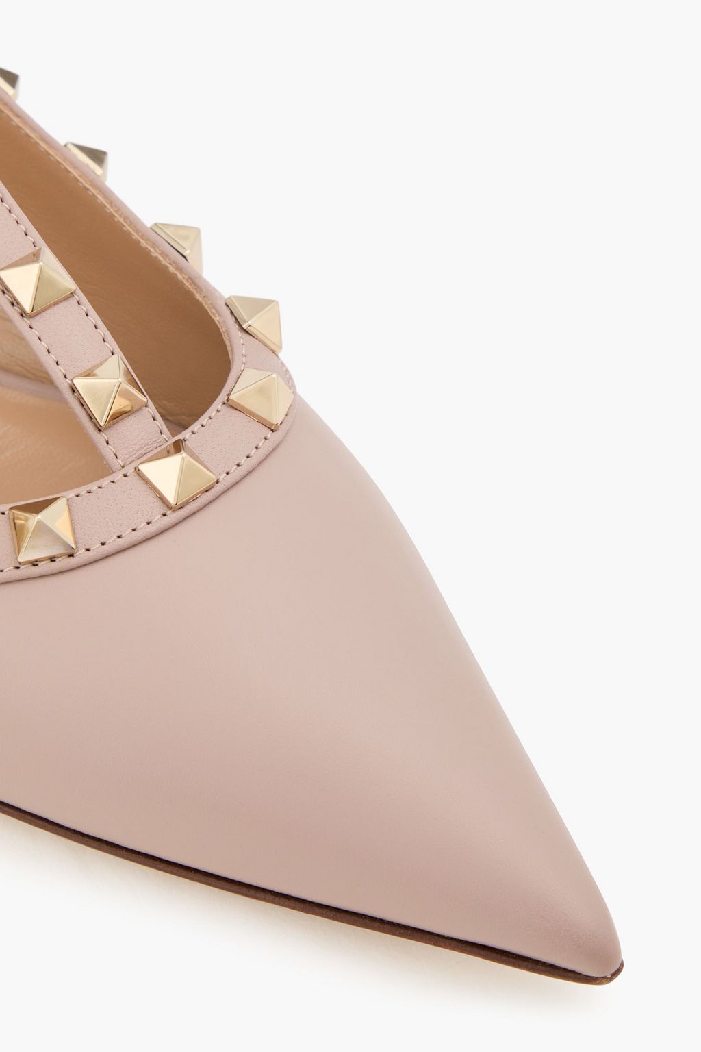VALENTINO GARAVANI Rockstud レザー ポインテッドトゥ フラットシューズ