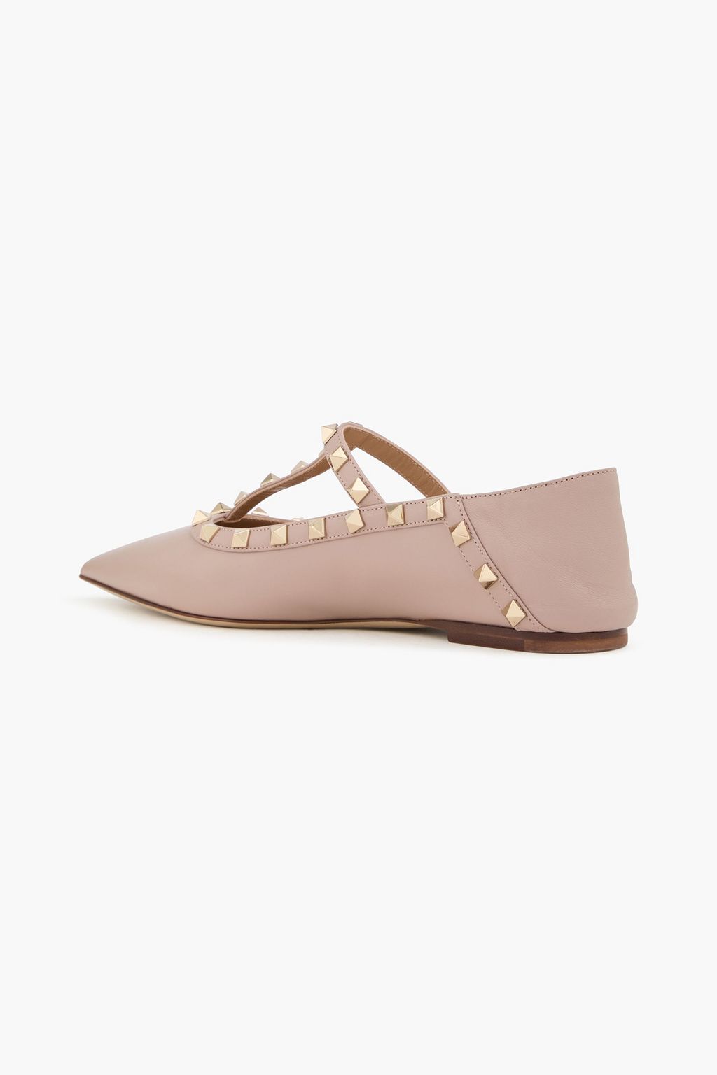VALENTINO GARAVANI Rockstud レザー ポインテッドトゥ フラットシューズ
