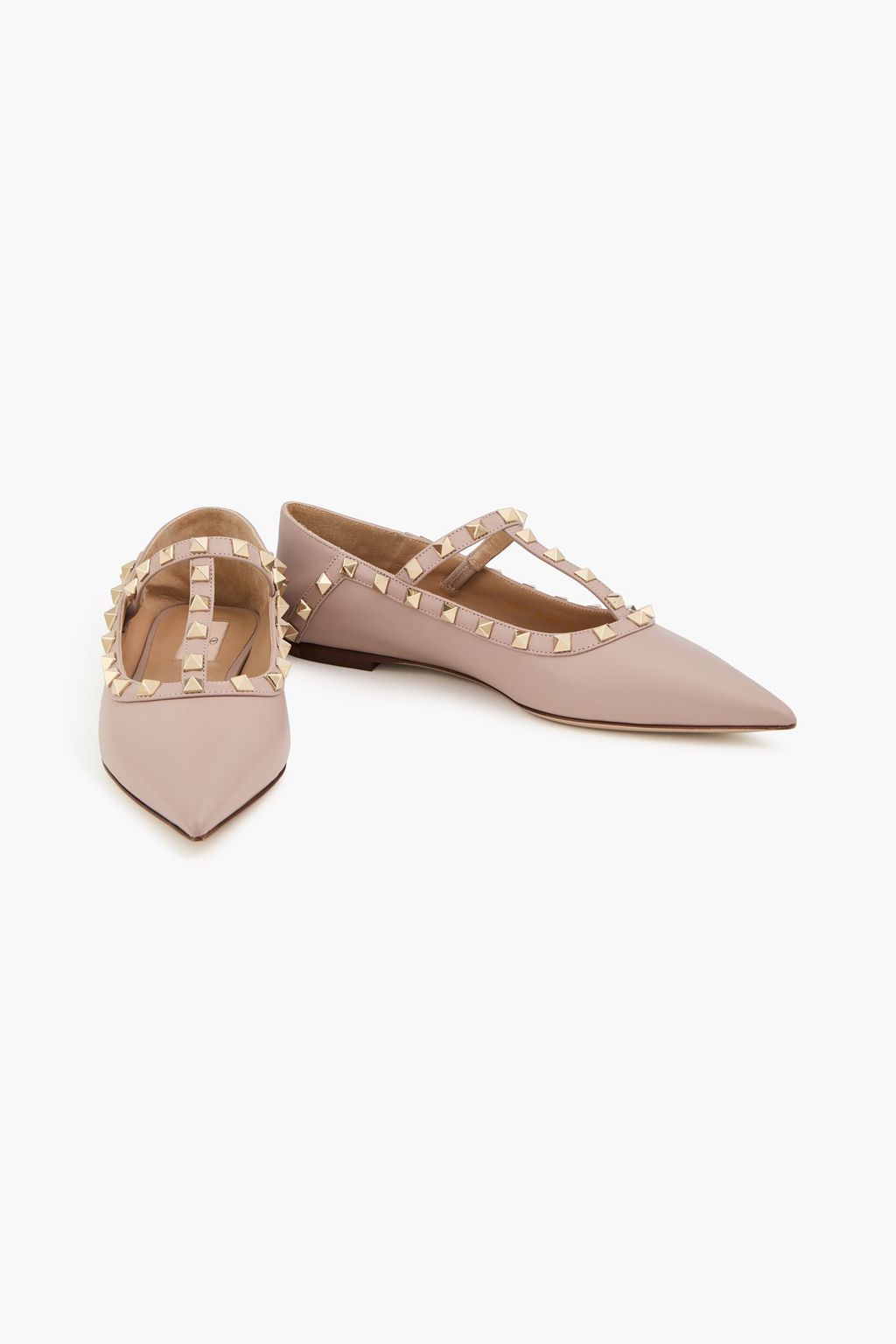 VALENTINO GARAVANI Rockstud レザー ポインテッドトゥ フラットシューズ