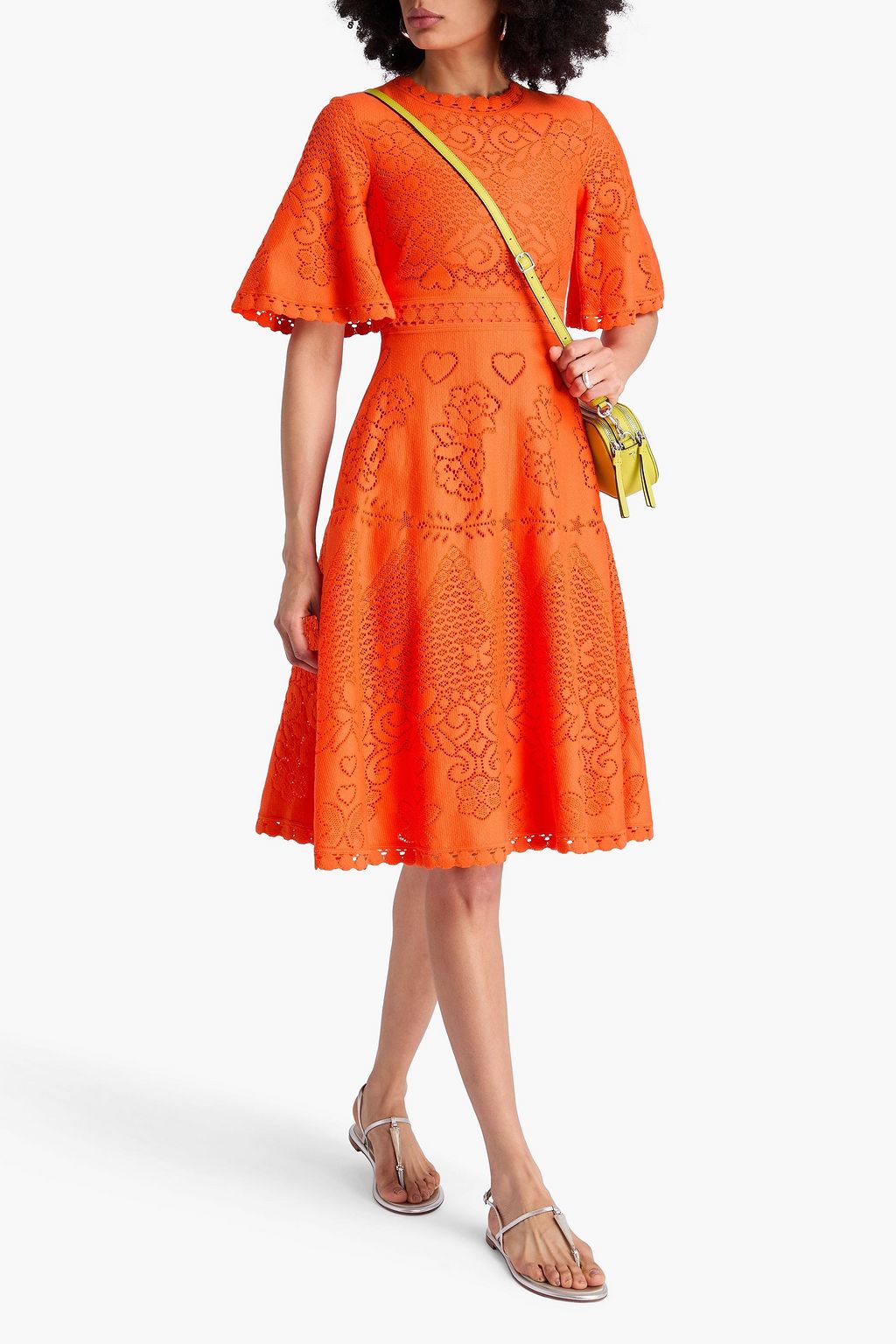 VALENTINO GARAVANI Crocheted cotton-blend dress