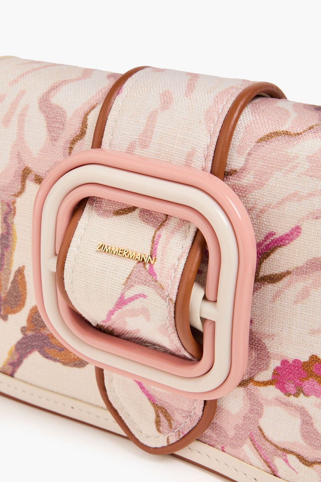 ZIMMERMANN Crossbody Bag aus Leinen-Canvas mit floralem Print