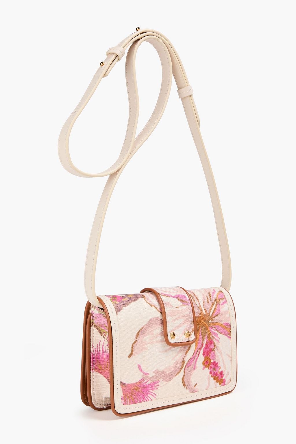 ZIMMERMANN Crossbody Bag aus Leinen-Canvas mit floralem Print