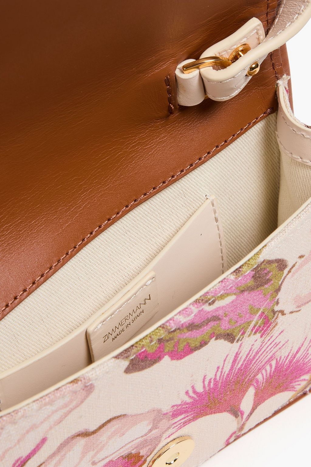 ZIMMERMANN Crossbody Bag aus Leinen-Canvas mit floralem Print