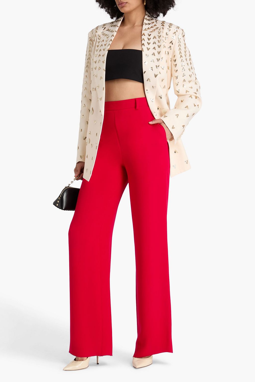 VALENTINO GARAVANI Silk-crepe straight-leg pants