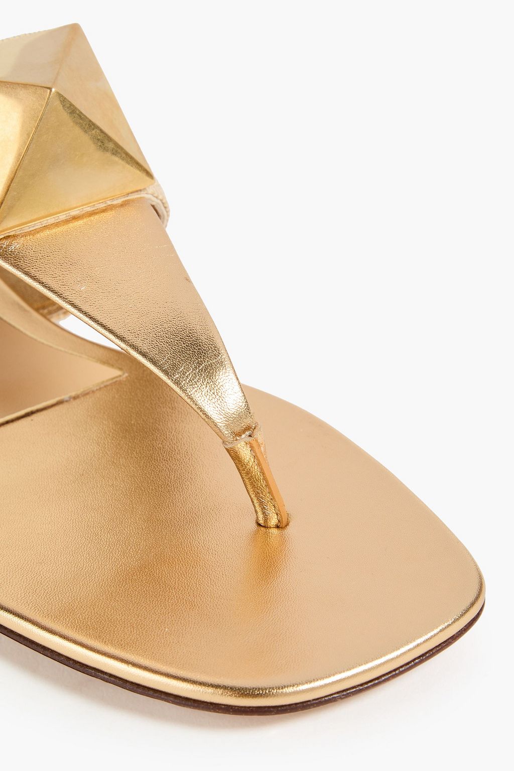 VALENTINO GARAVANI One Stud metallic leather and rope sandals