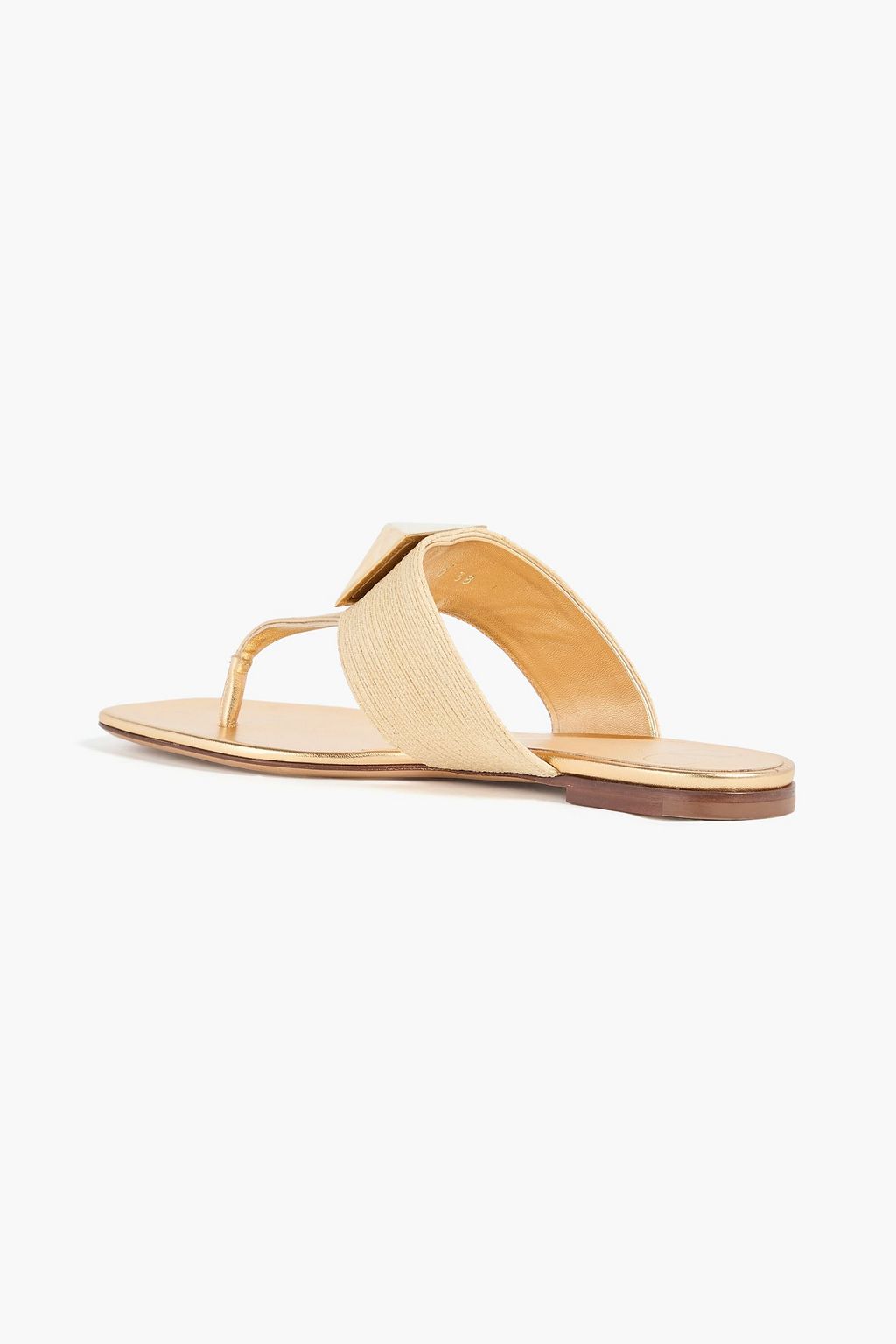 VALENTINO GARAVANI One Stud metallic leather and rope sandals