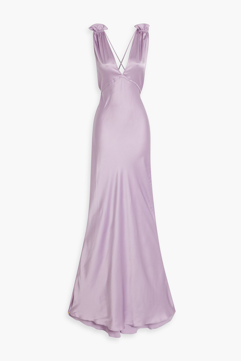Victoria Beckham Satin-crepe Gown In Purple