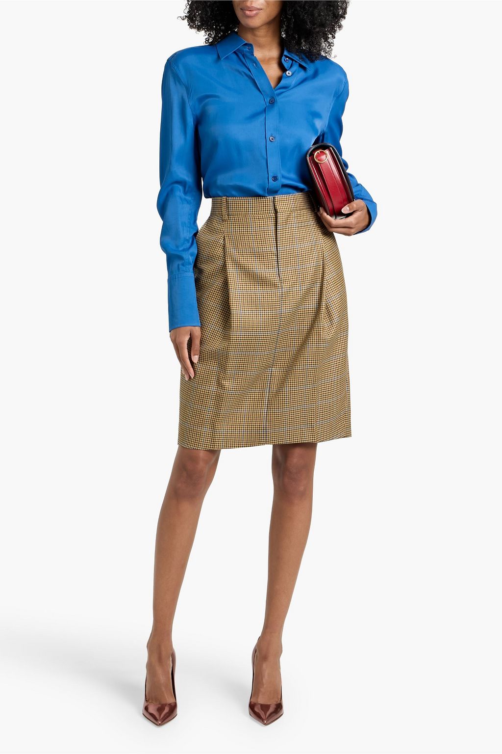 VICTORIA BECKHAM Houndstooth wool skirt