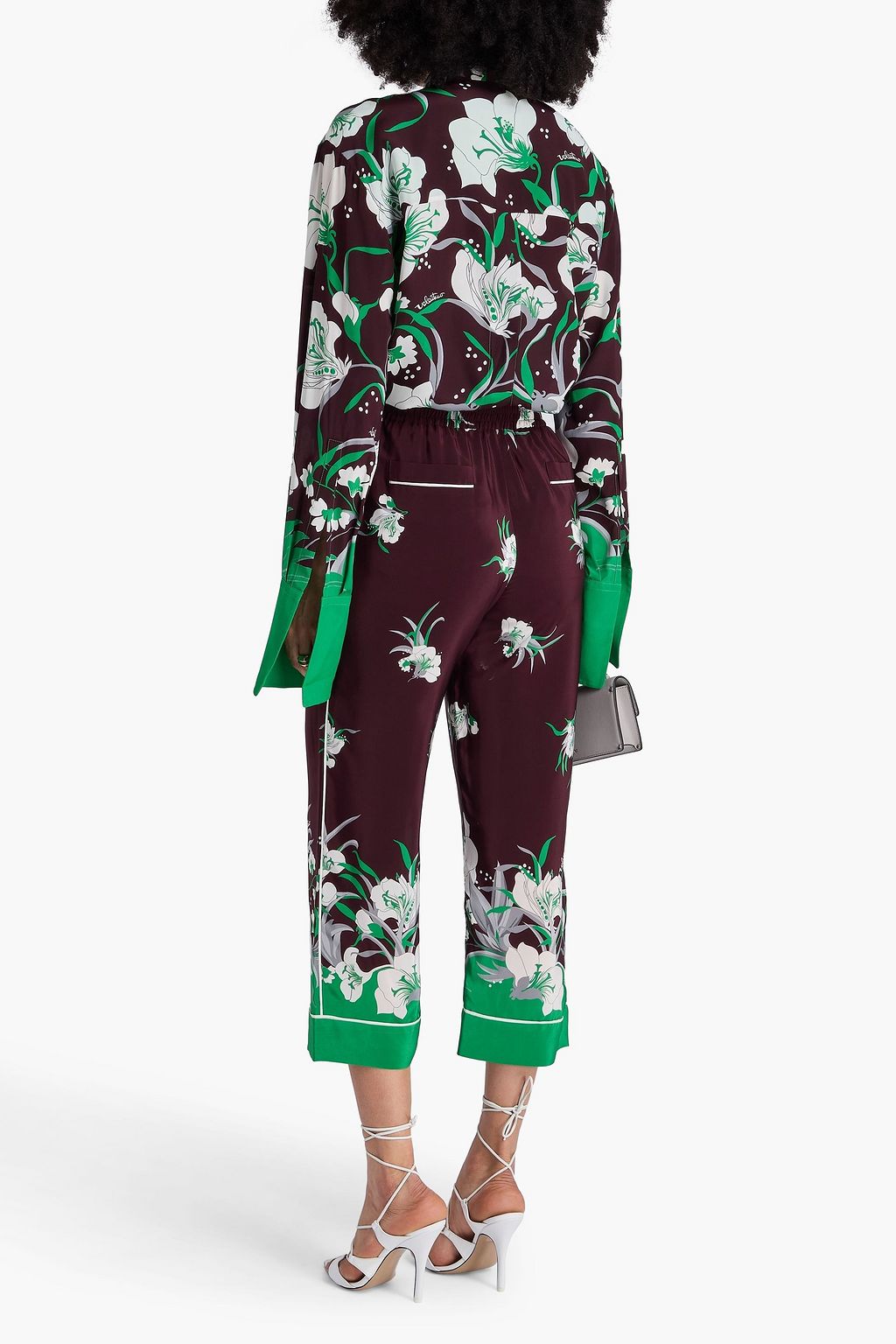 VALENTINO GARAVANI Floral-print silk crepe de chine straight-leg pants