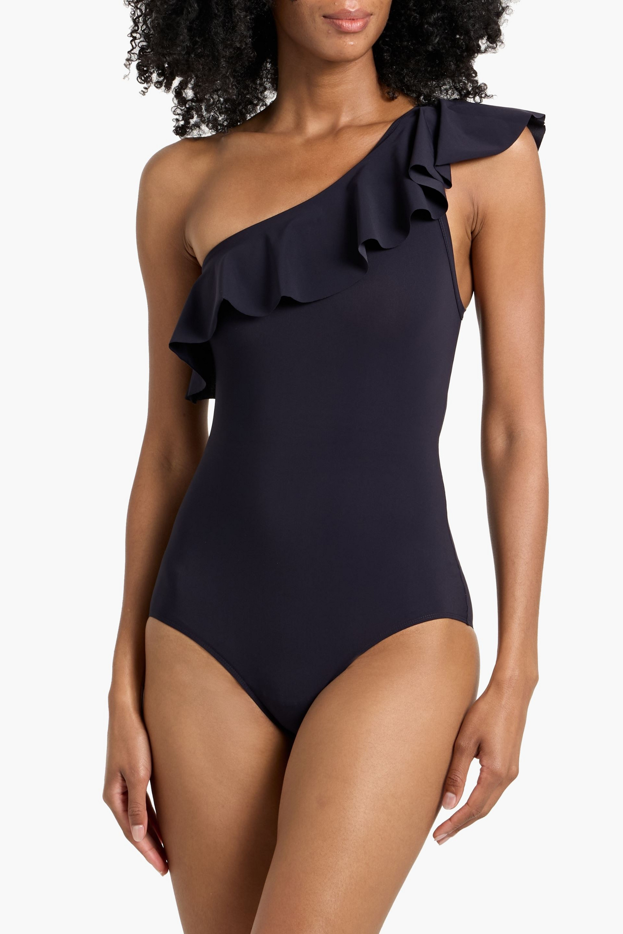 Isabel Marant Sicilya one-shoulder ruffled swimsuit