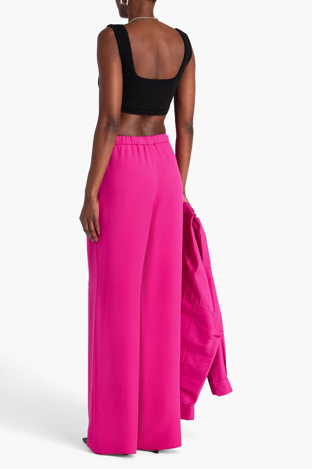 VALENTINO GARAVANI Silk-crepe wide-leg pants