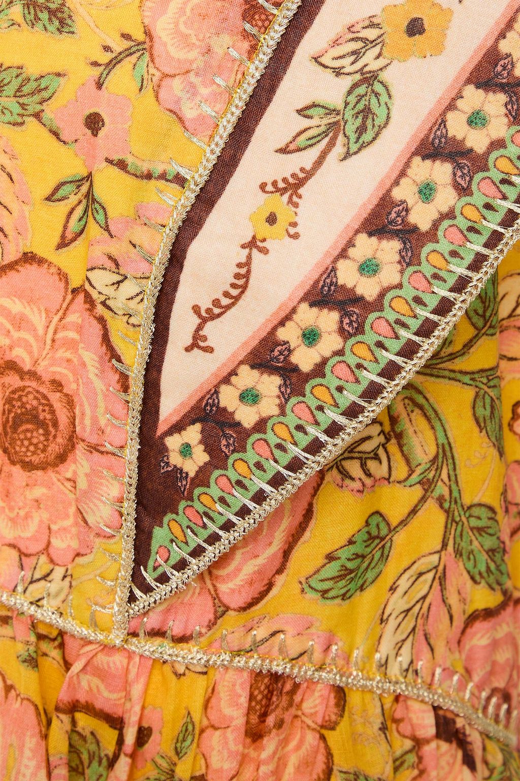 ZIMMERMANN Minikleid aus Ramie mit Blumenprint