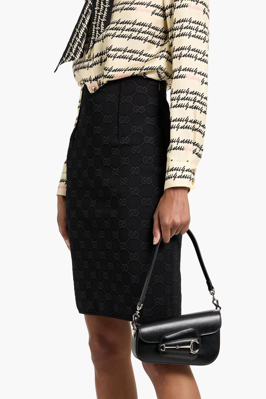 GUCCI حقيبة كتف هورسبيت 1955 من الجلد بملمس نافر