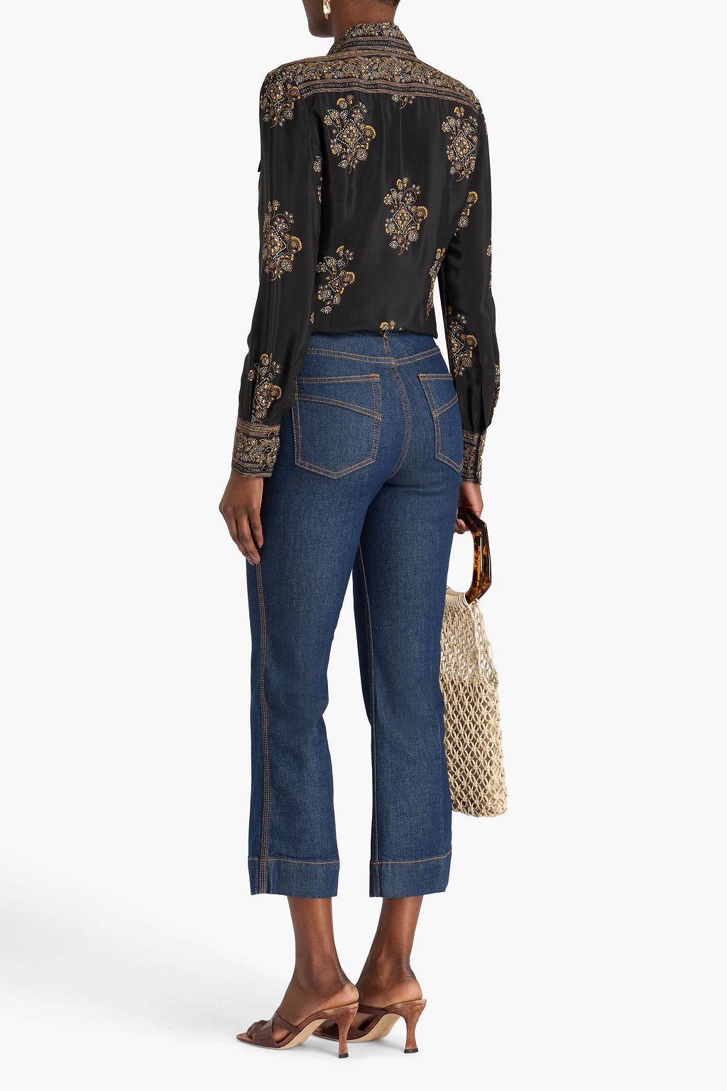 ZIMMERMANN Belted high-rise kick-flare jeans