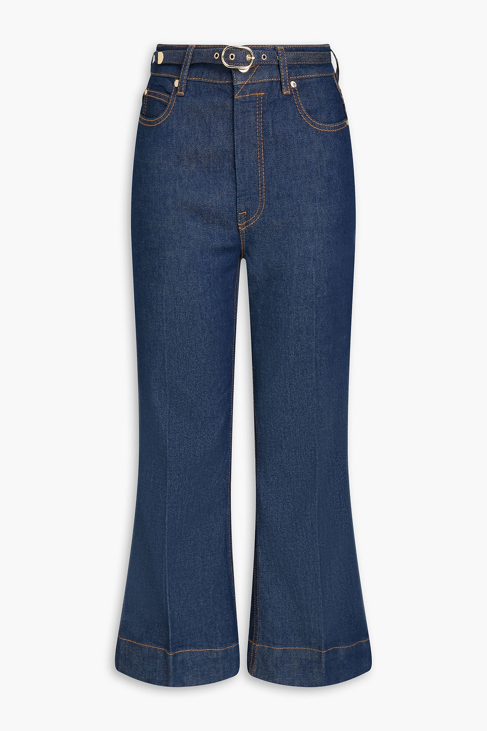 Zimmermann Belted High-rise Kick-flare Jeans