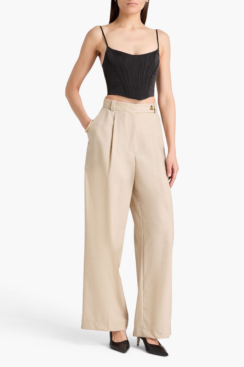 ZIMMERMANN Cropped silk-satin bustier top | THE OUTNET