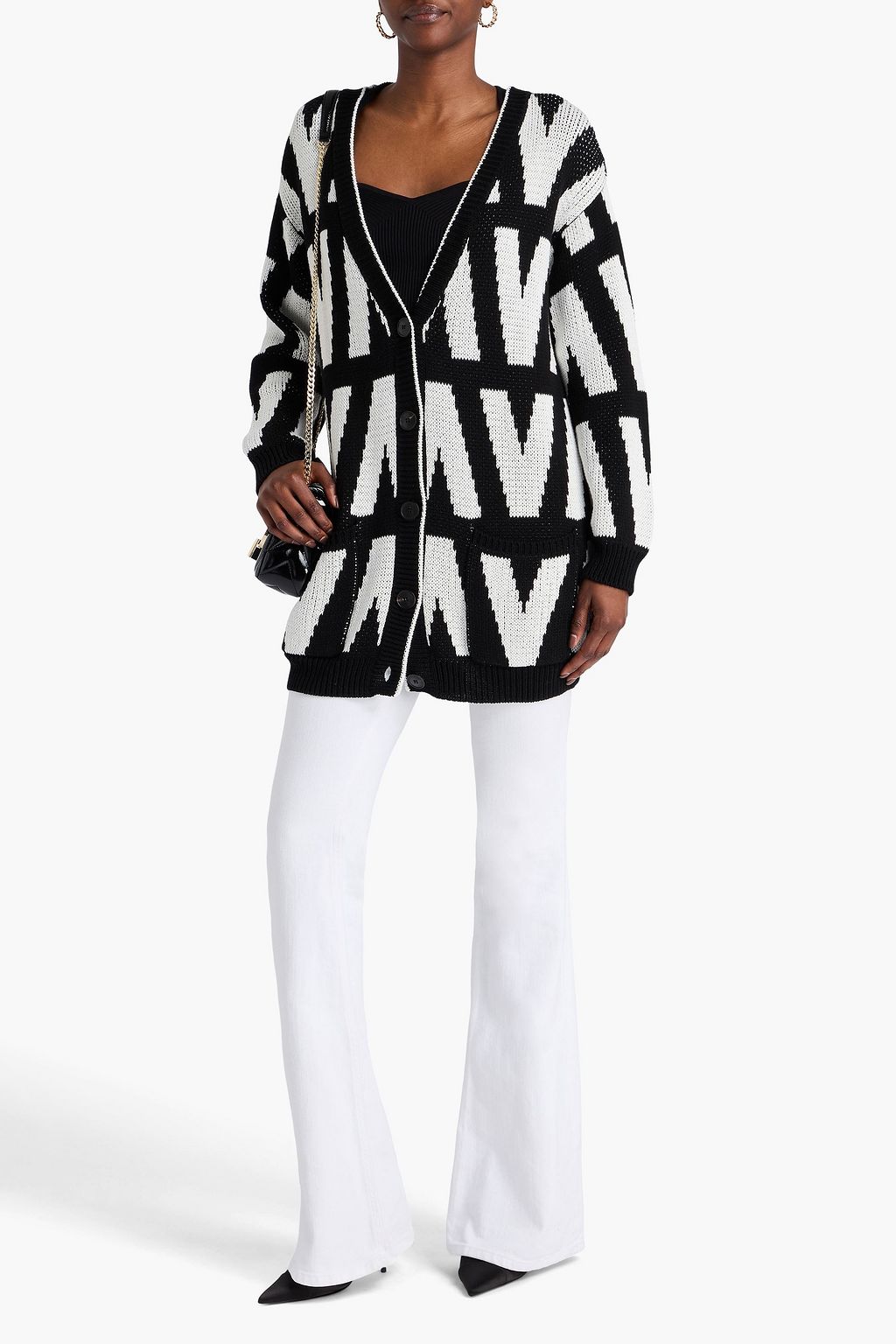 VALENTINO GARAVANI Jacquard-knit cotton cardigan