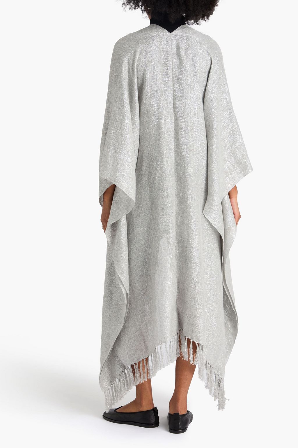 BRUNELLO CUCINELLI Fringed metallic gauze wrap