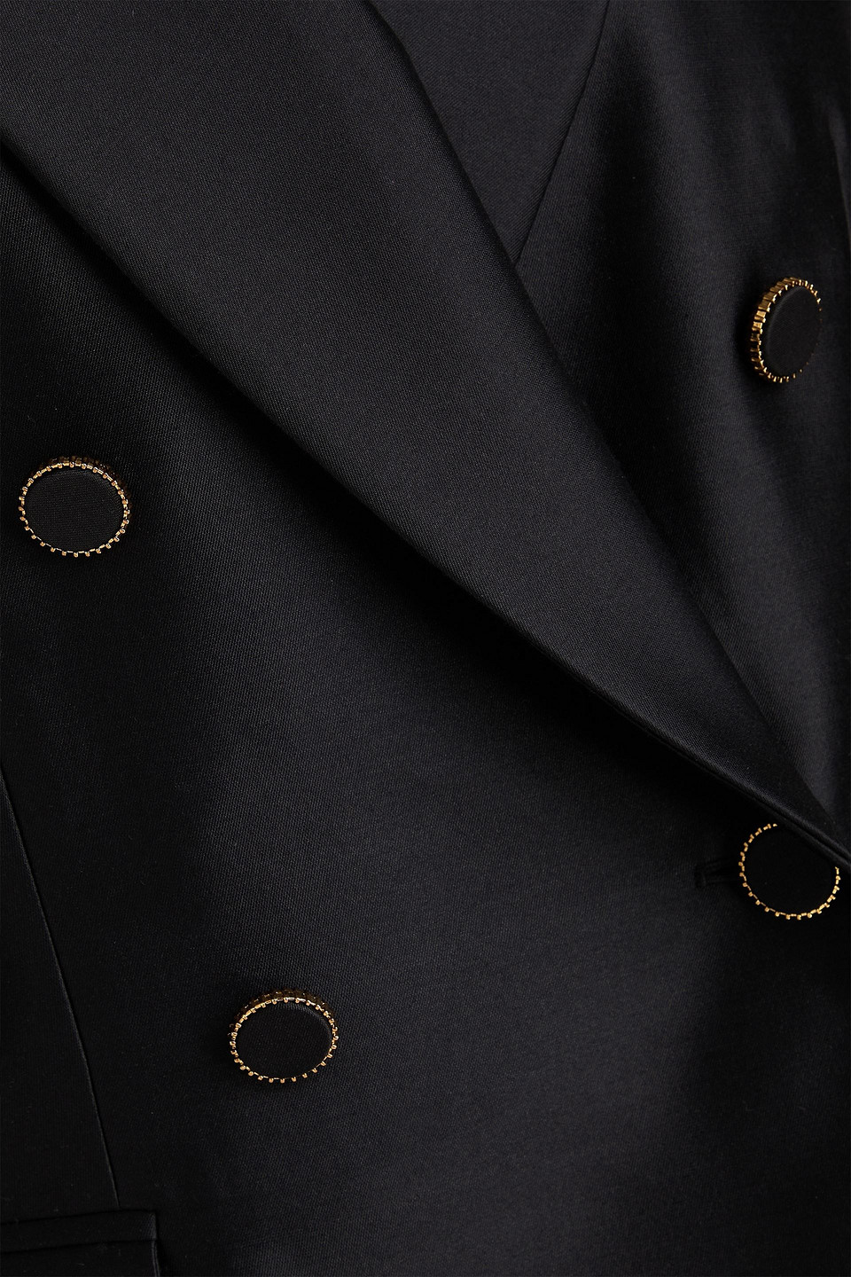Zimmermann Double-breasted Wool And Silk-blend Gabardine Tuxedo Jacket In Black