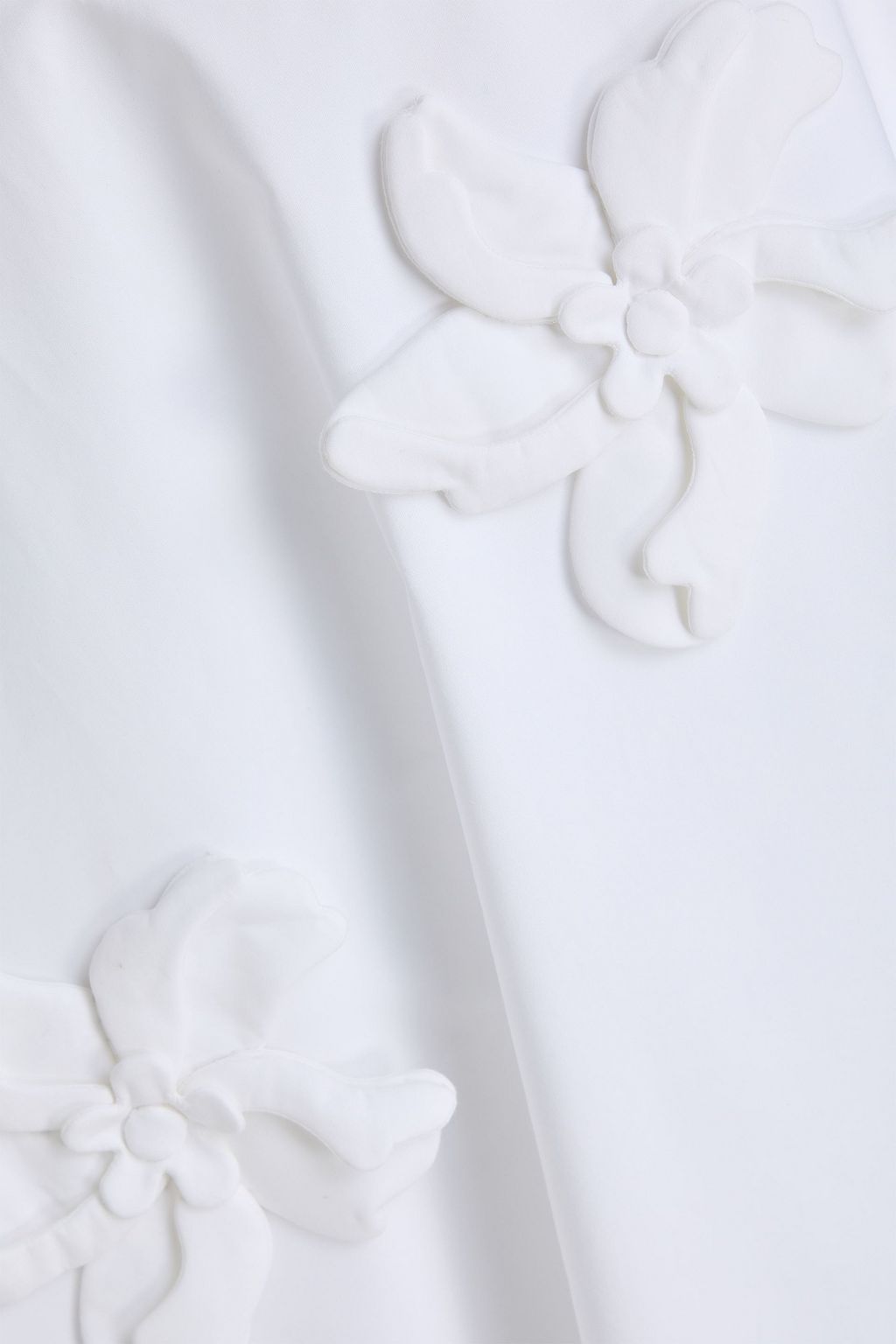 VALENTINO GARAVANI Floral-appliquéd cotton midi skirt