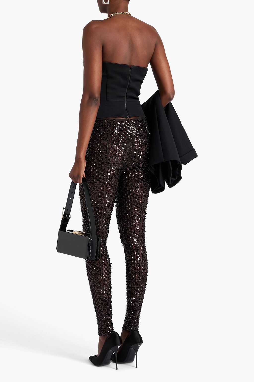 VALENTINO GARAVANI Embellished tulle leggings