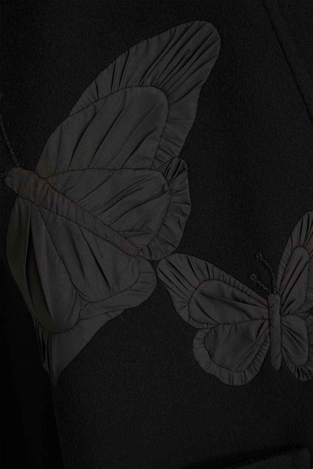 VALENTINO GARAVANI Shell-trimmed wool and cashmere-blend felt wrap jacket