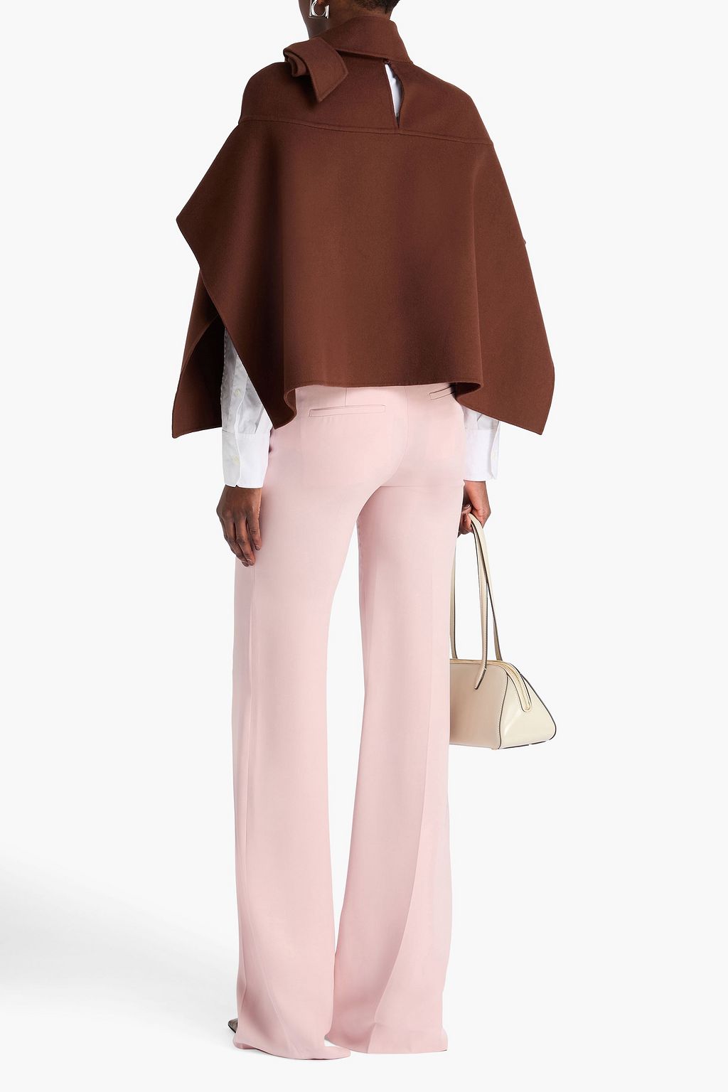 VALENTINO GARAVANI Pussy-bow wool and cashmere-blend felt poncho