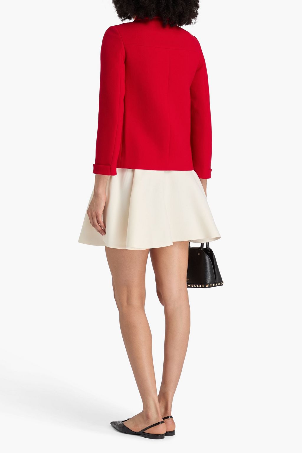 VALENTINO GARAVANI معطف مصنوع من مزيج الصوف بتصميم مزركش