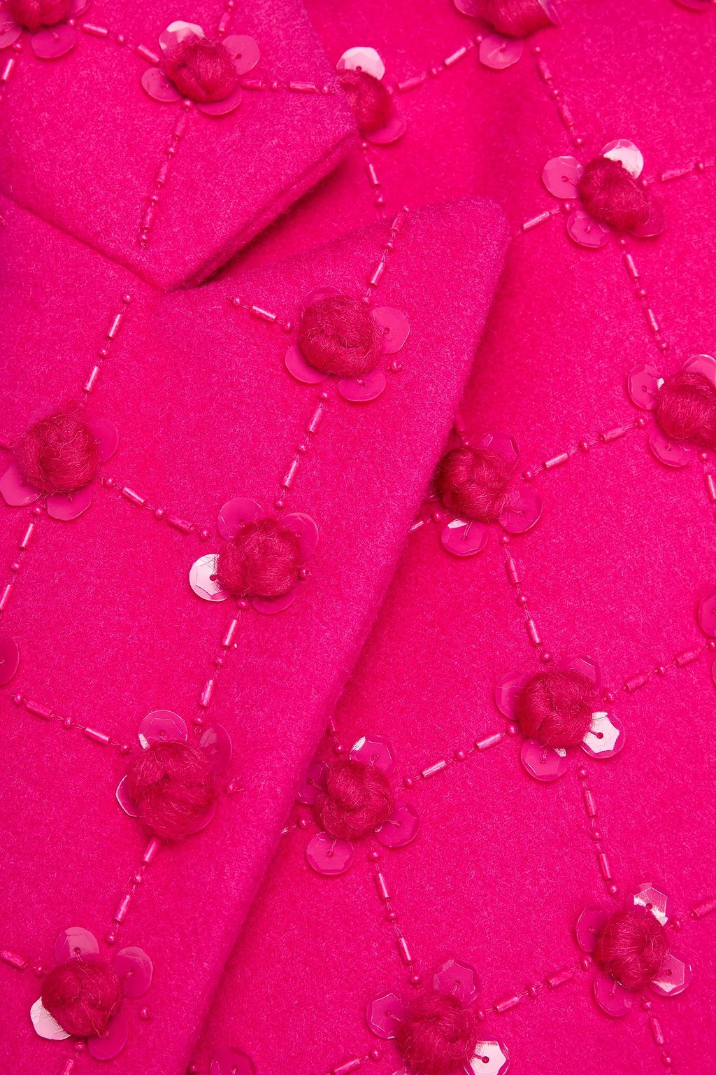 VALENTINO GARAVANI Embellished wool and cashmere-blend felt coat