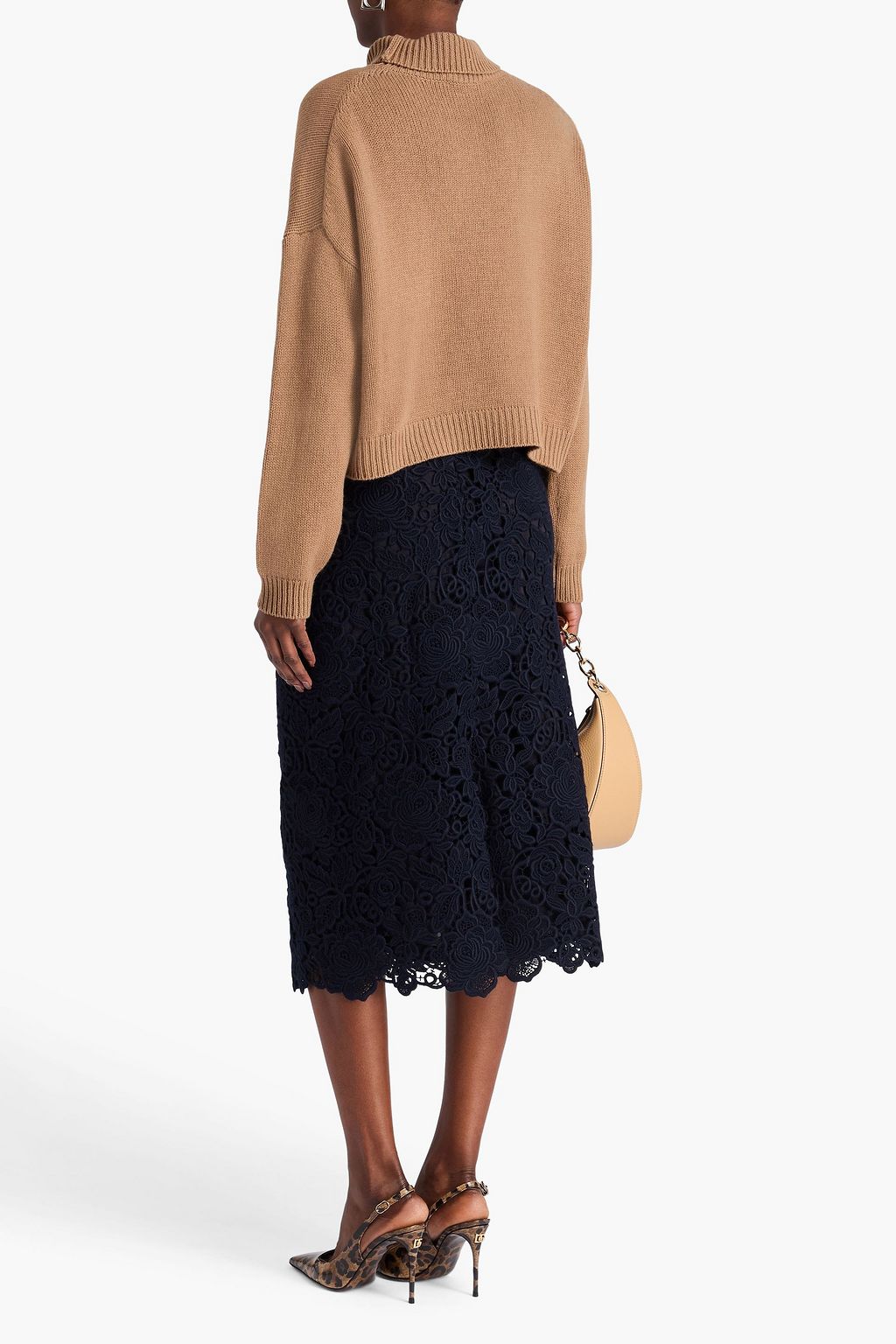 VALENTINO GARAVANI マクラメレース ミディスカート