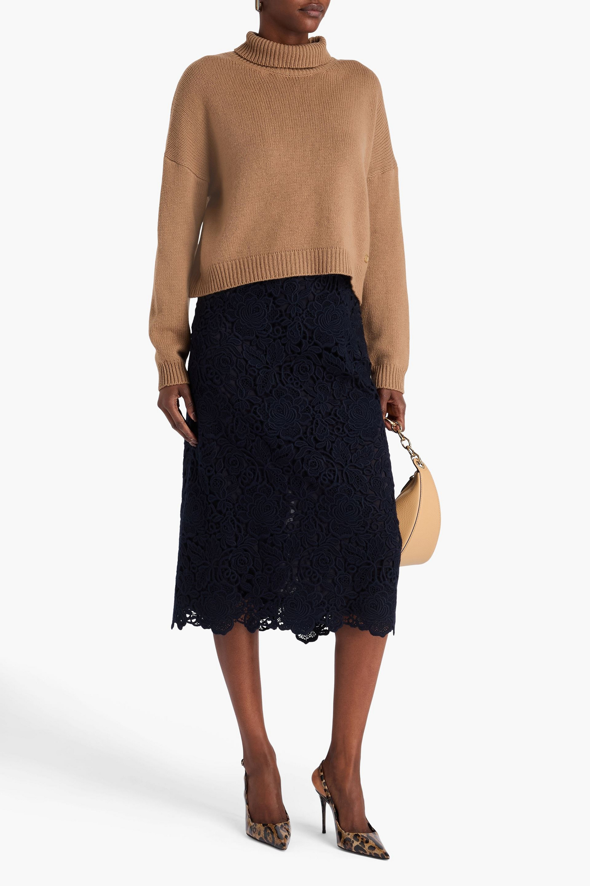 Valentino Garavani Macramé lace midi skirt