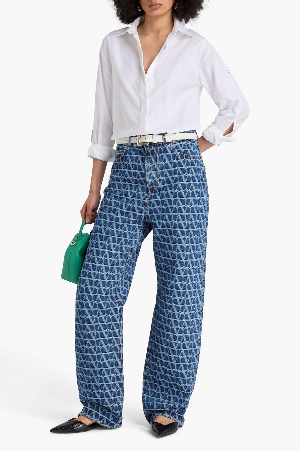 VALENTINO GARAVANI 하이라이즈 스트레이트 레그 진