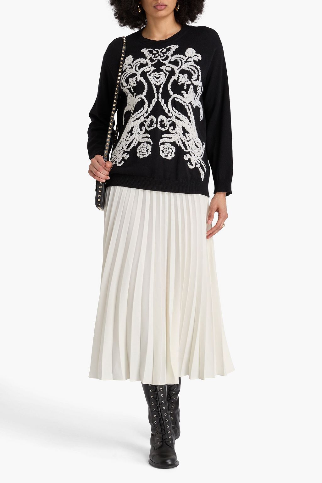 VALENTINO GARAVANI Embroidered cashmere sweater