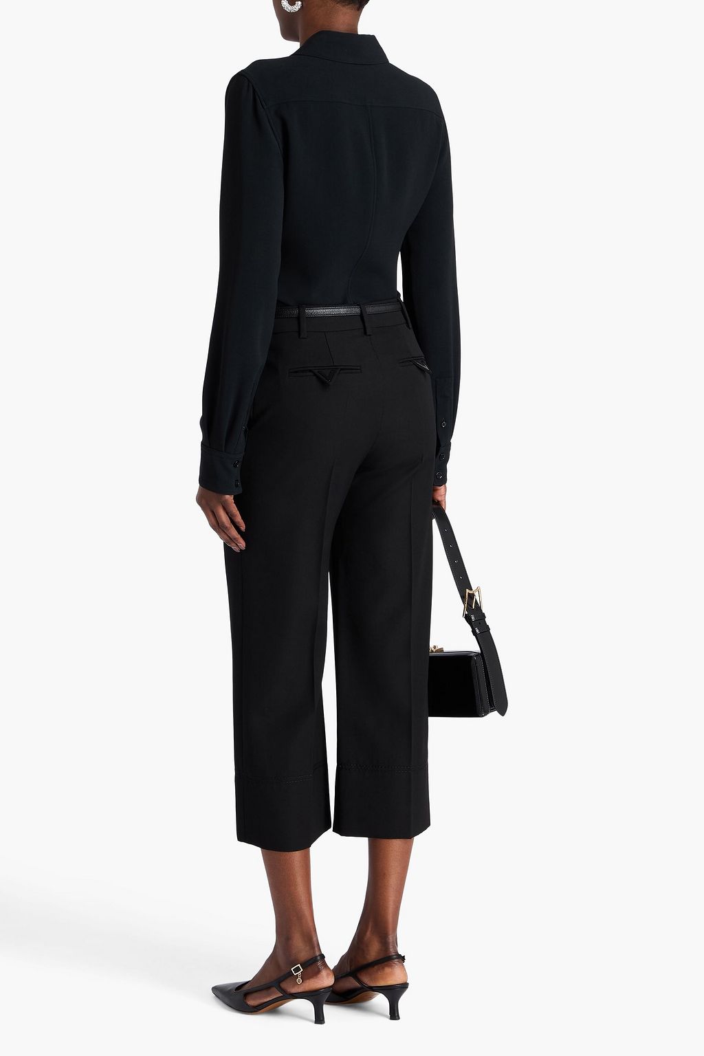 VALENTINO GARAVANI Cropped wool-twill straight-leg pants