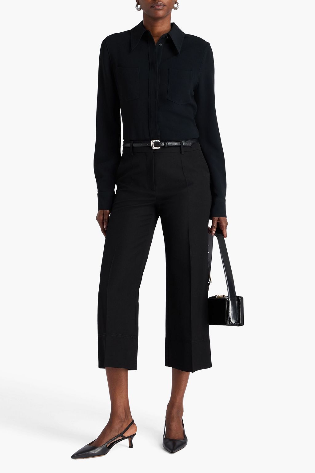 VALENTINO GARAVANI Cropped wool-twill straight-leg pants