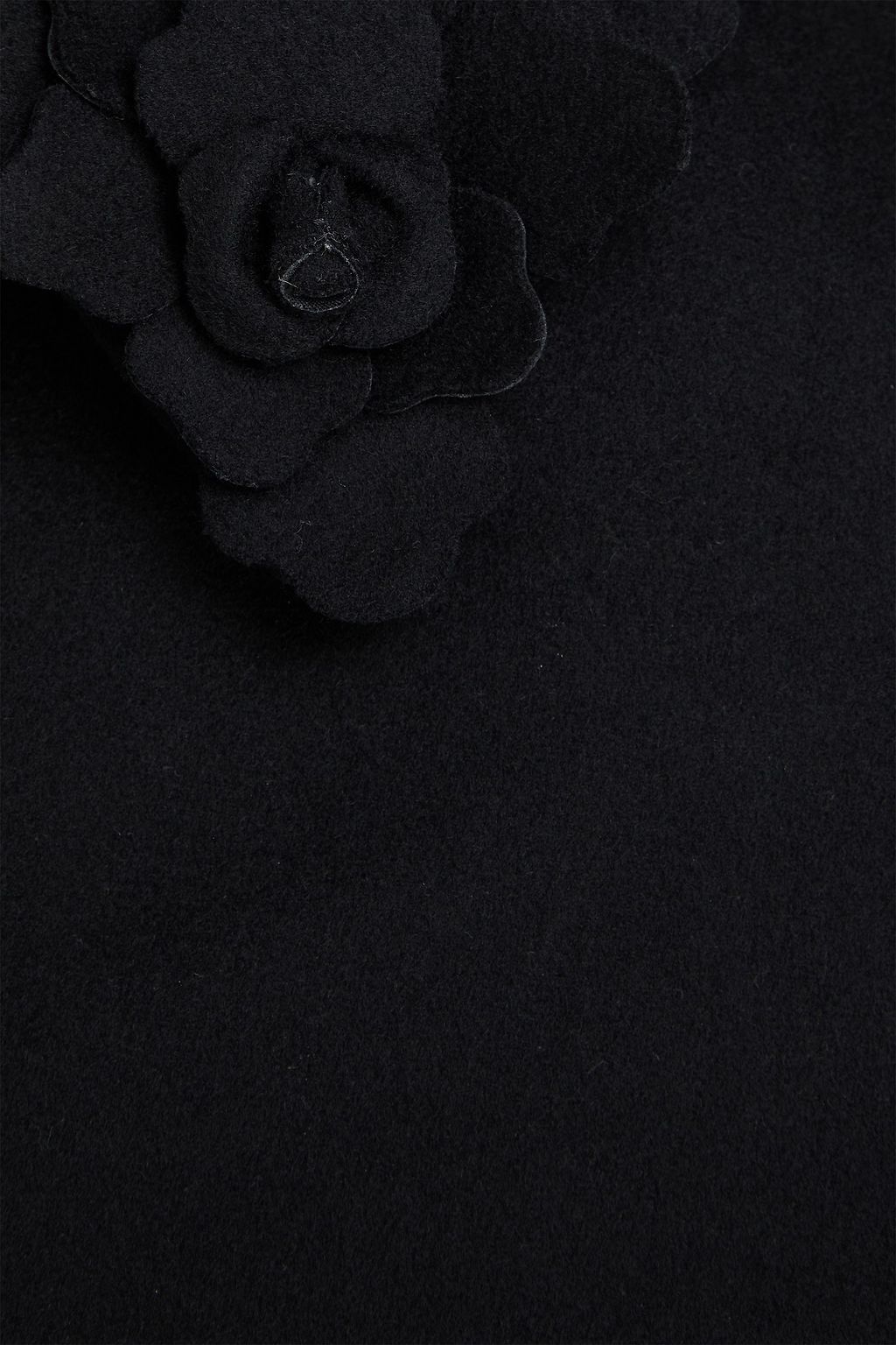 VALENTINO GARAVANI Floral-appliquéd wool and cashmere-blend felt coat