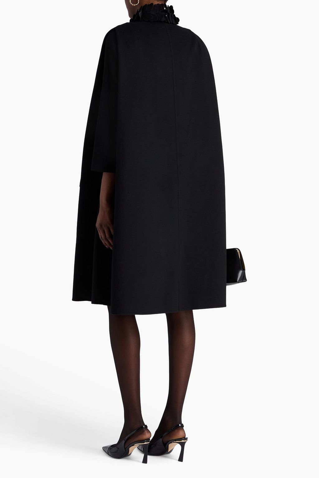 VALENTINO GARAVANI Floral-appliquéd wool and cashmere-blend felt coat