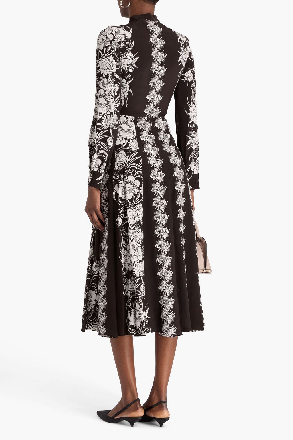 VALENTINO GARAVANI Floral-print silk-crepe midi shirt dress