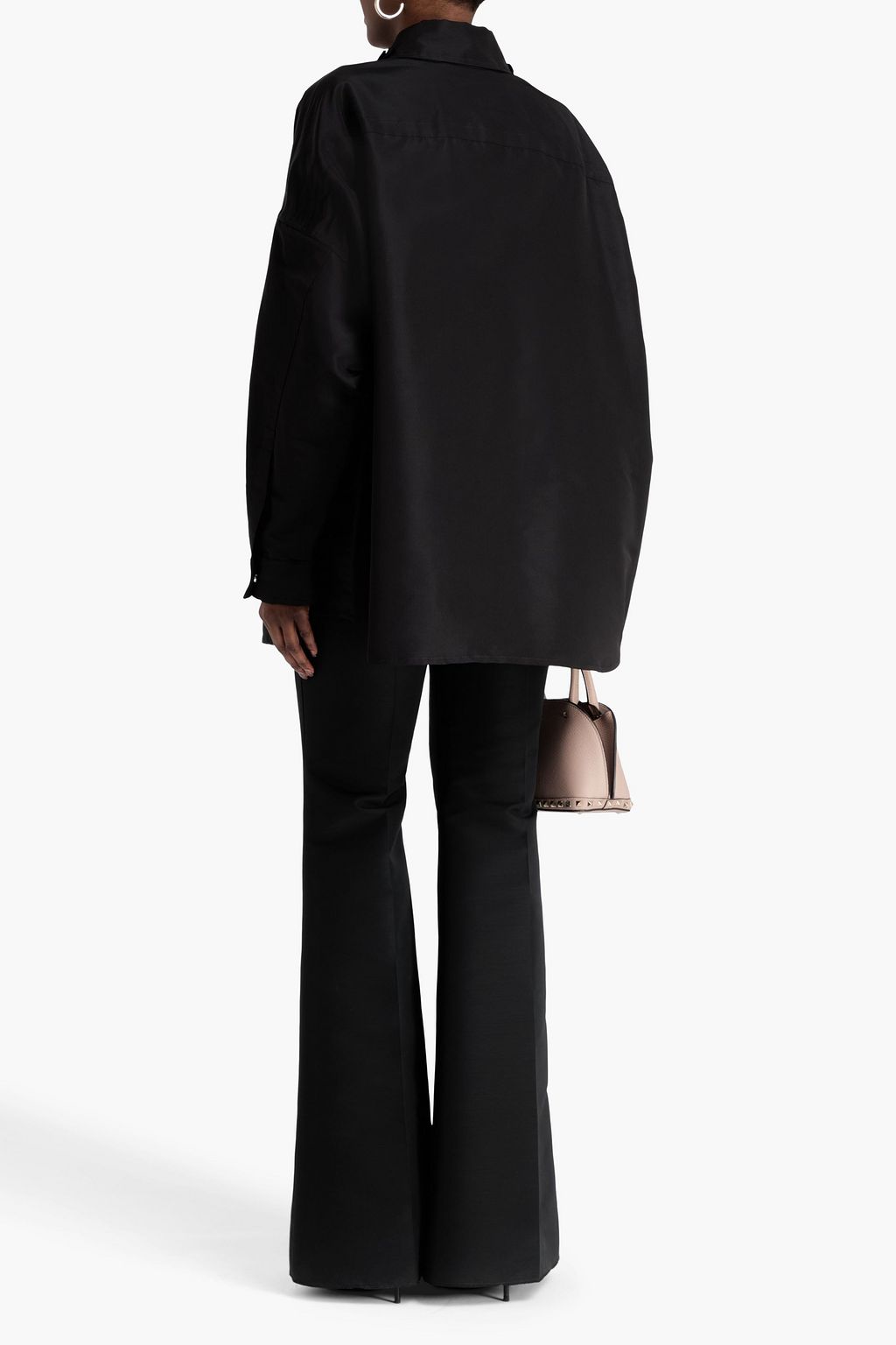 VALENTINO GARAVANI Floral-appliquéd silk-faille jacket