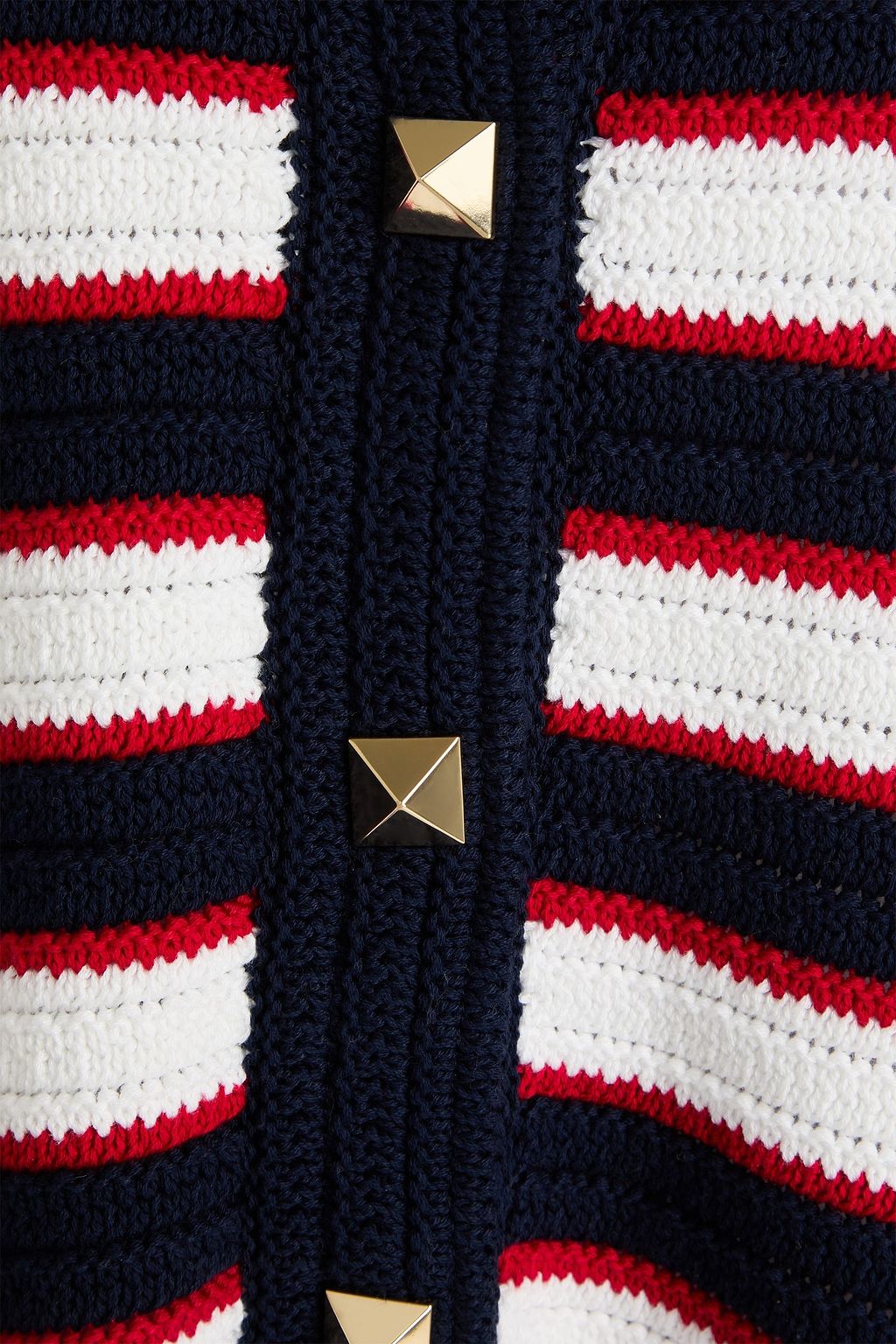 VALENTINO GARAVANI Striped crochet-knit cotton cardigan