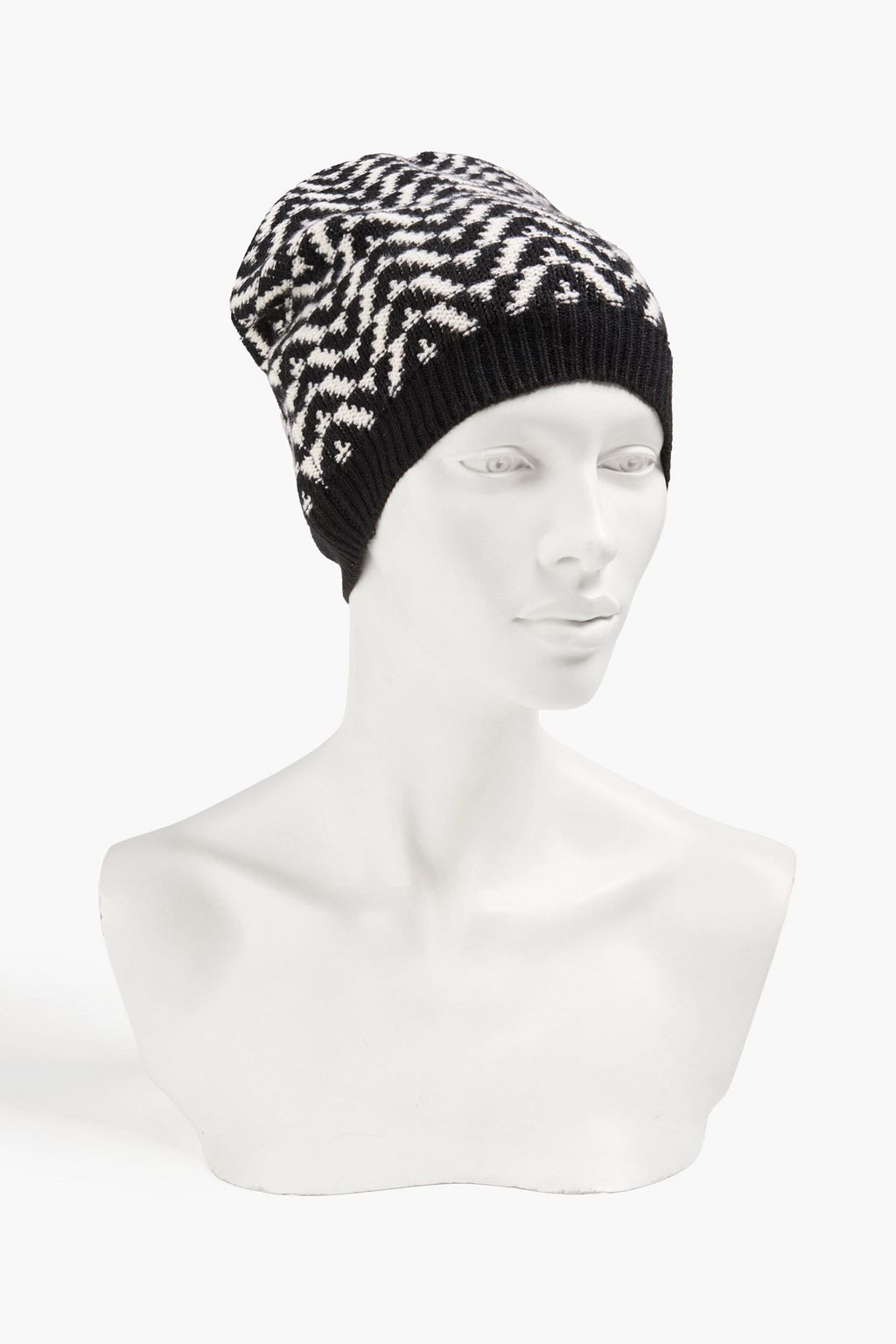 VALENTINO GARAVANI Jacquard-knit wool and cashmere-blend beanie