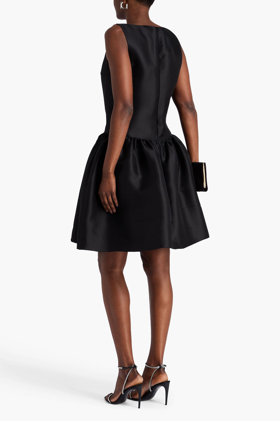 Oscar De La Renta Flared Gathered Duchesse Silk-satin Dress