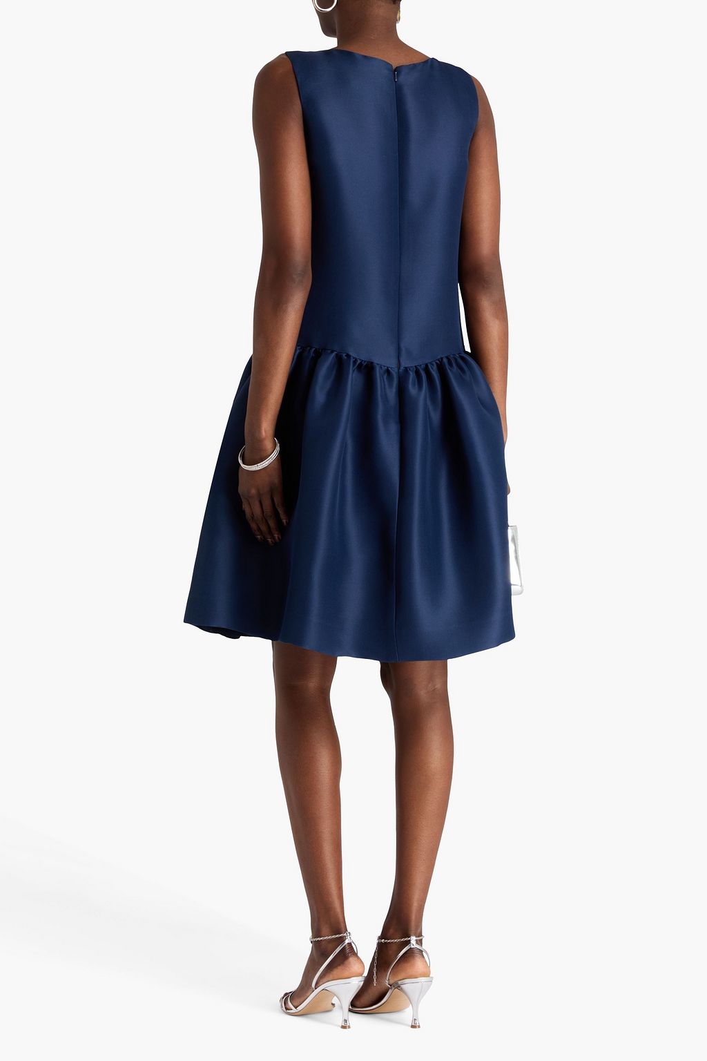OSCAR DE LA RENTA Flared gathered duchesse silk-satin dress