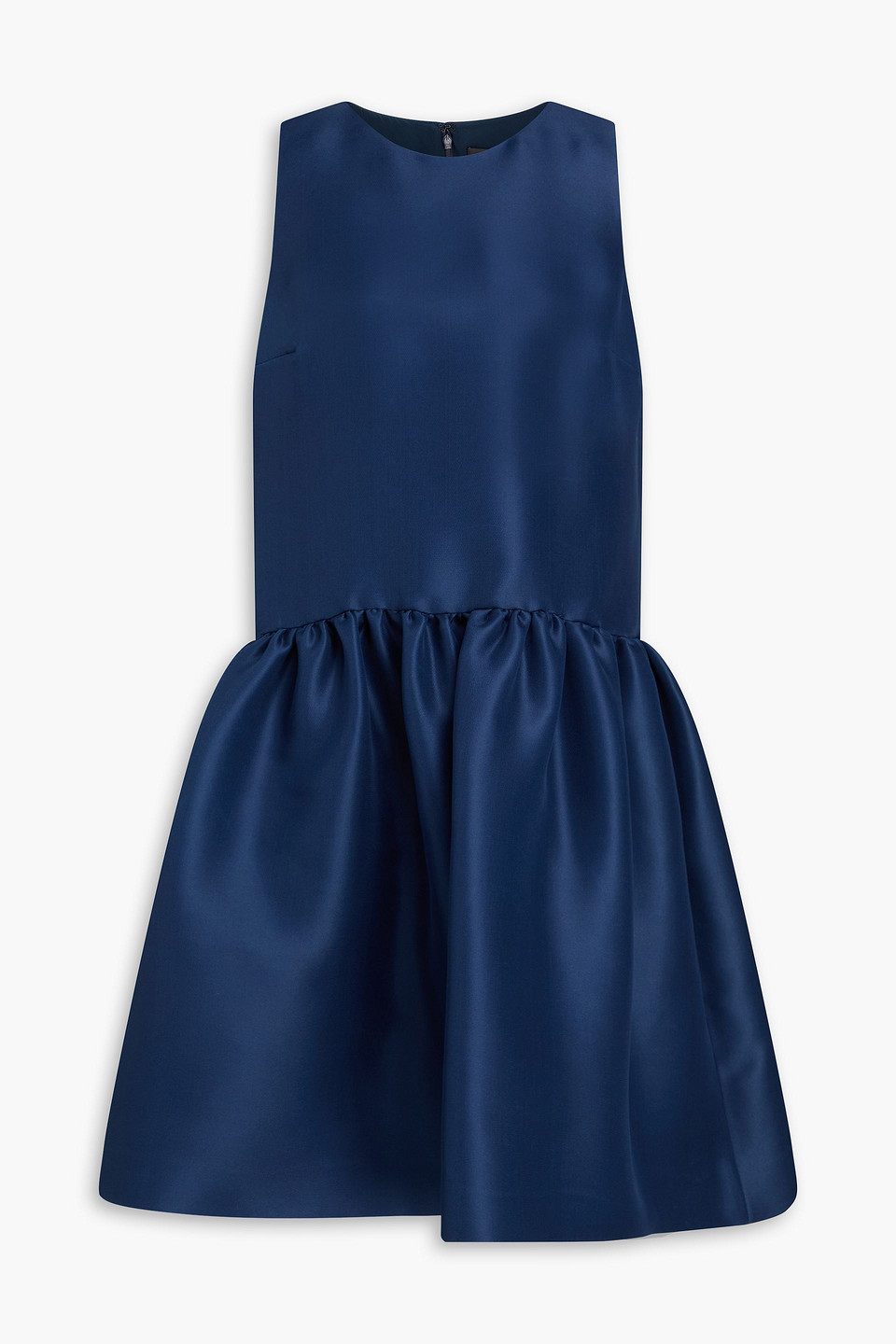 Oscar De La Renta Flared Gathered Duchesse Silk-satin Dress