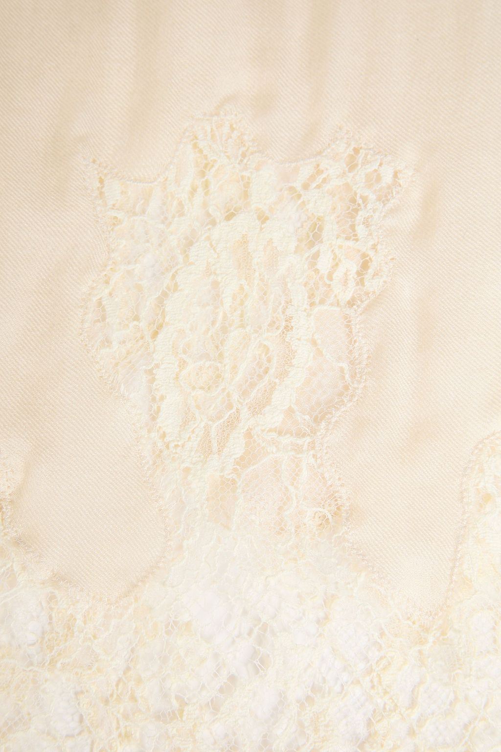 VALENTINO GARAVANI Chantilly lace-paneled modal and cashmere-blend scarf