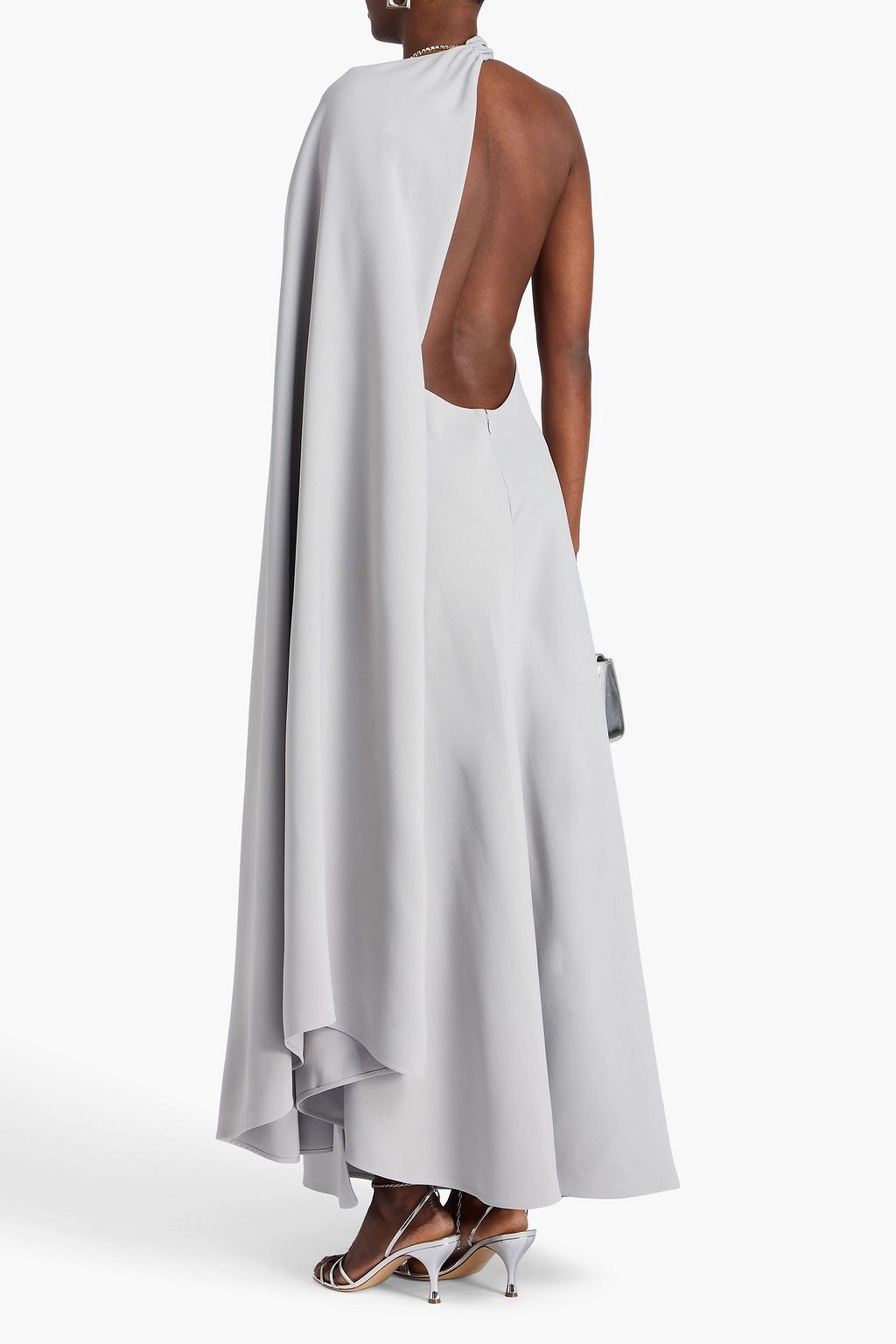 VALENTINO GARAVANI Cape-effect draped crepe gown