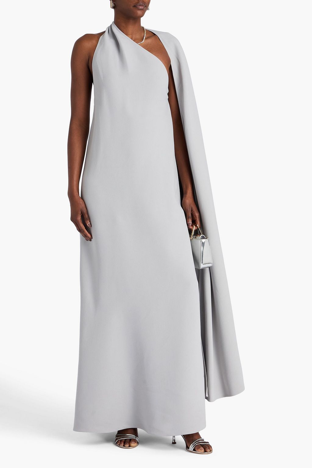 VALENTINO GARAVANI Cape-effect draped crepe gown