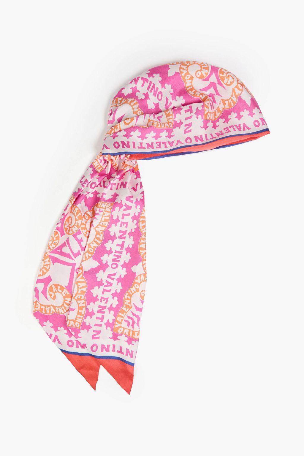 VALENTINO GARAVANI Logo-print silk-twill headscarf